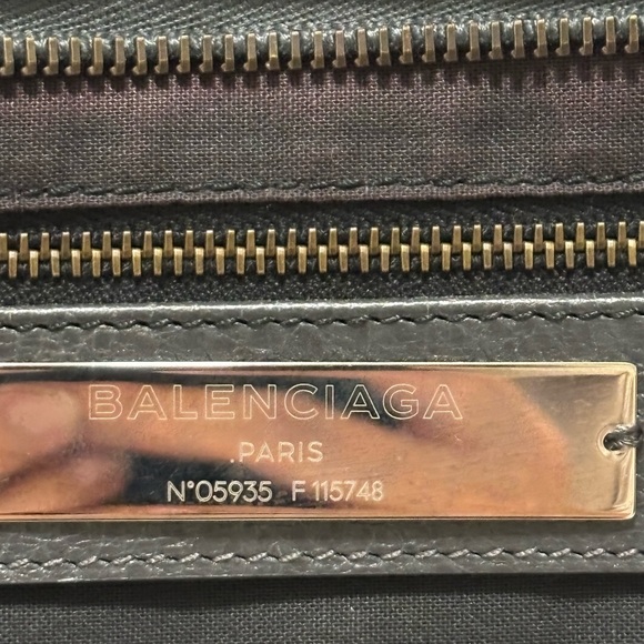 BALENCIAGA The City bag 2way Handbag Leather Gray 115748 Y2K Editors Authentic - Picture 12 of 15